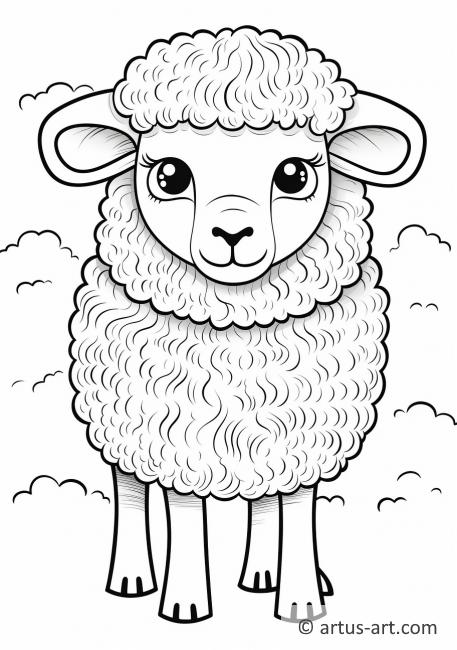 Page de coloriage de mignon mouton pour enfants